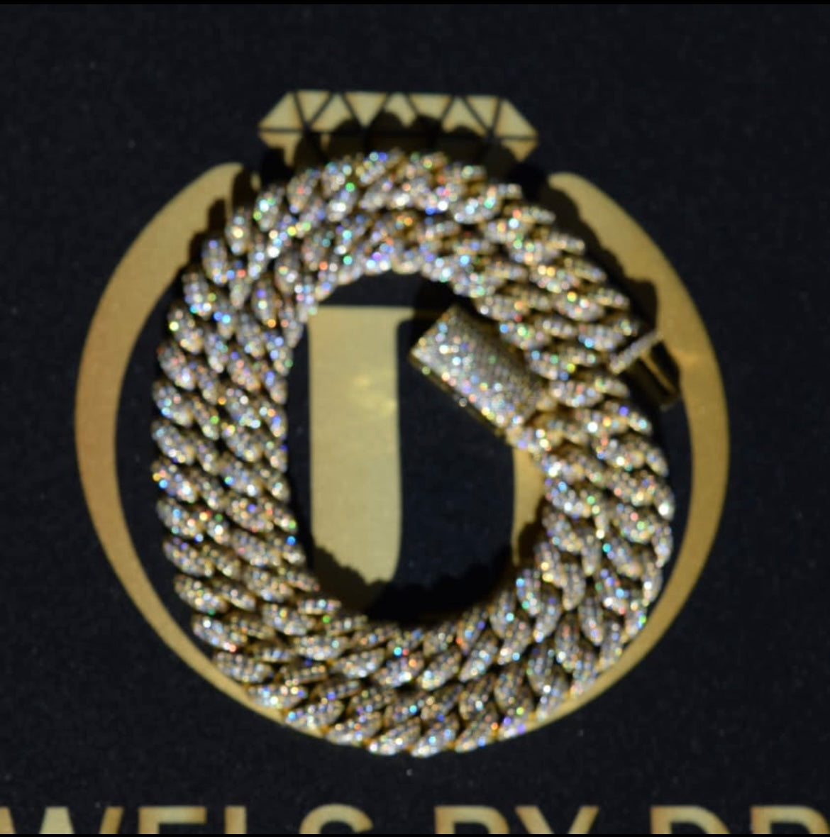 12mm Bubble 2-Row Cuban Link Necklace Moissanite