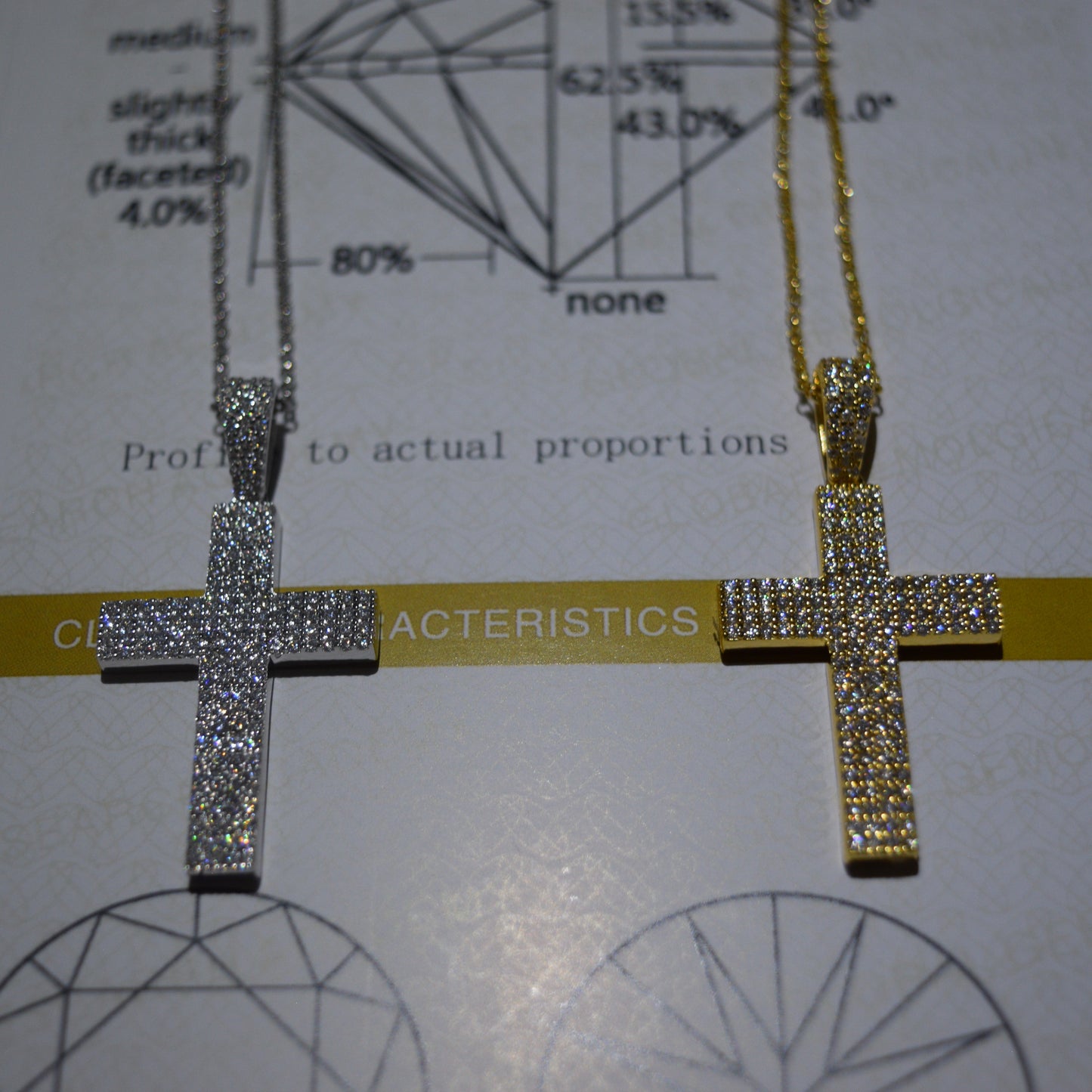 Solid Cross Pendant Moissanite