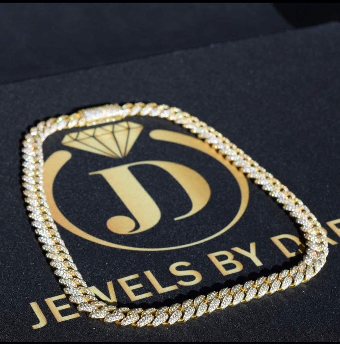 12mm Bubble 2-Row Cuban Link Necklace Moissanite