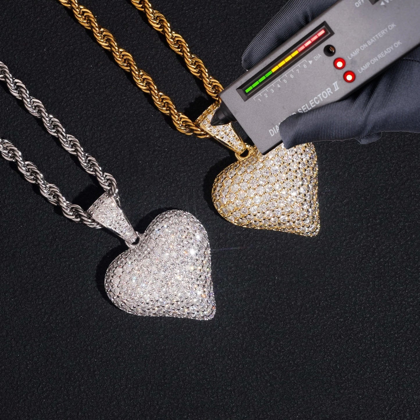 Heart Pendant 3D Moissanite