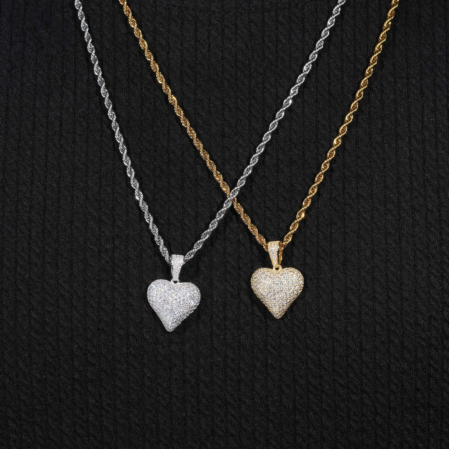 Heart Pendant 3D Moissanite