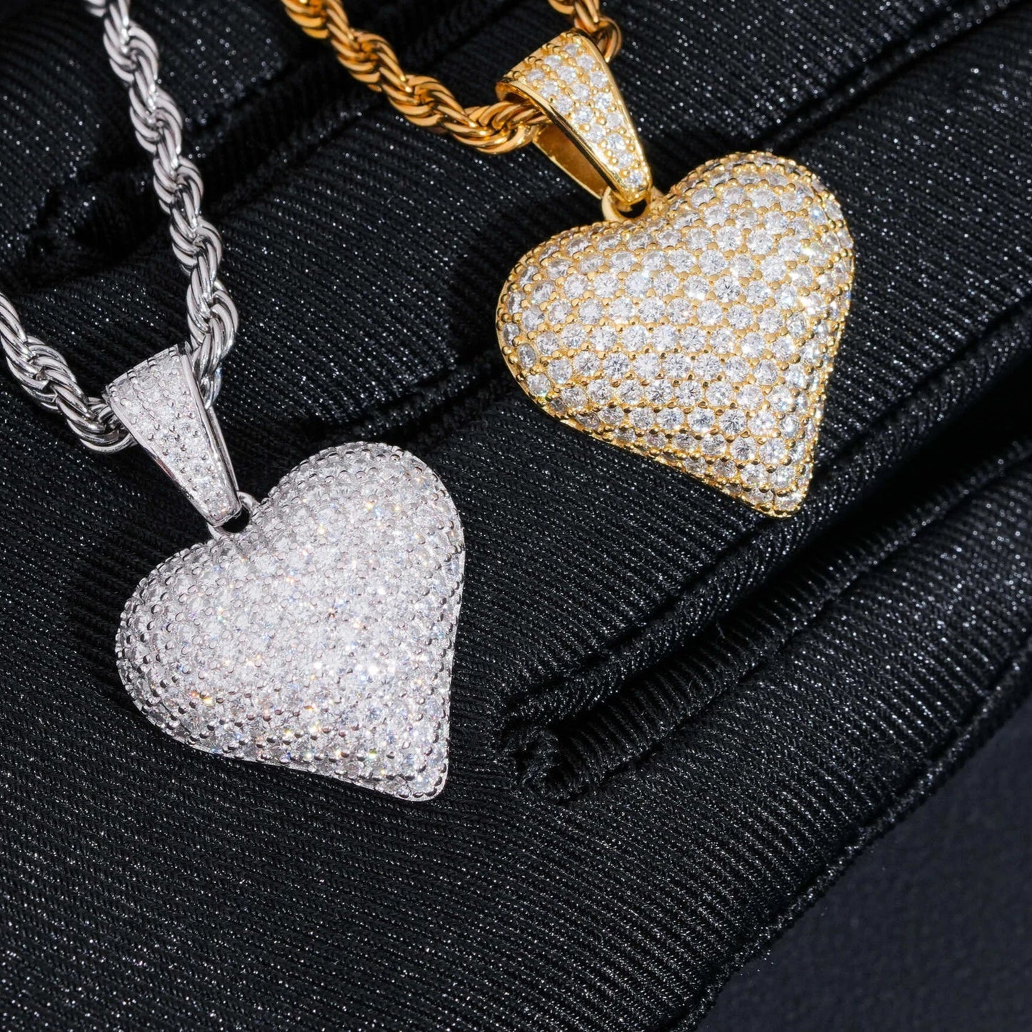 Heart Pendant 3D Moissanite