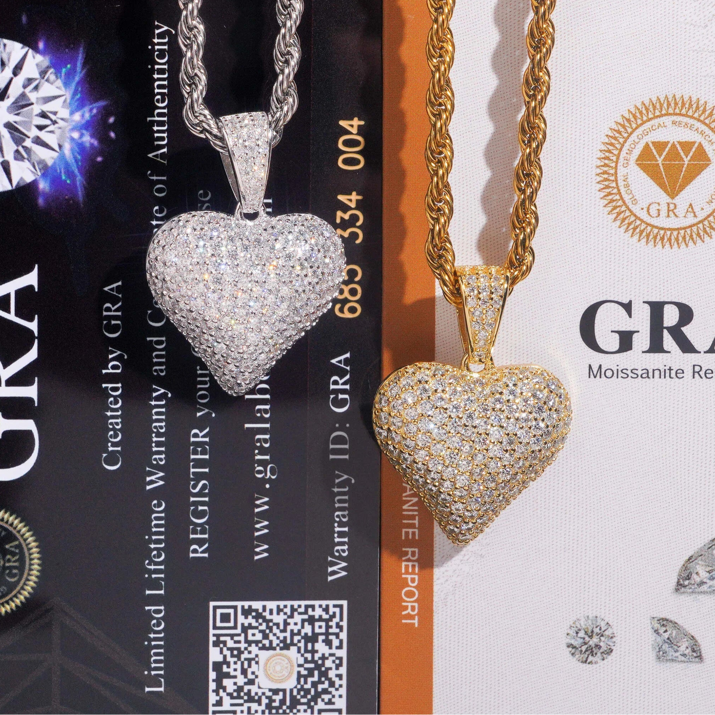 Heart Pendant 3D Moissanite