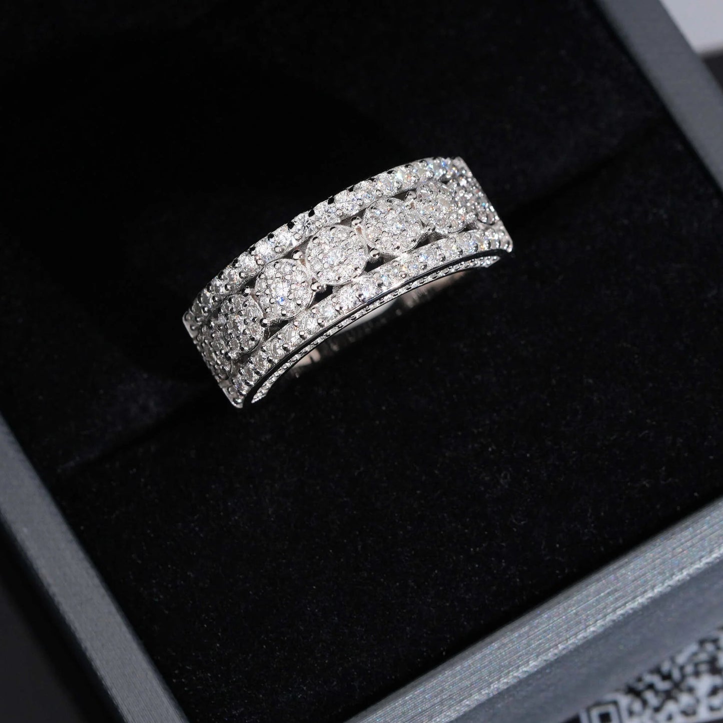3-Row Engagement Men Style Ring Moissanite