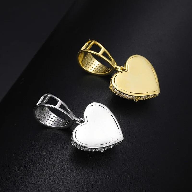 Locked Heart Pendant Moissanite