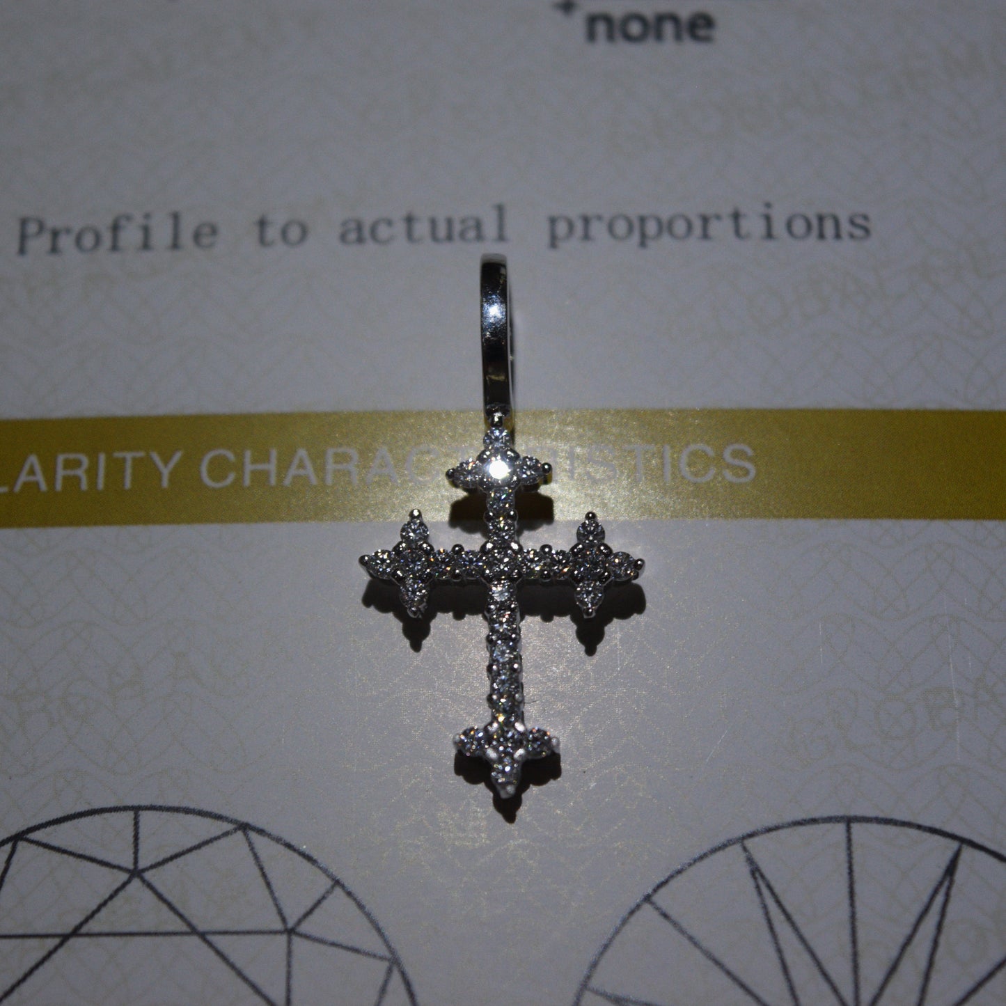 Small Bottoni Cross Pendant Moissanite