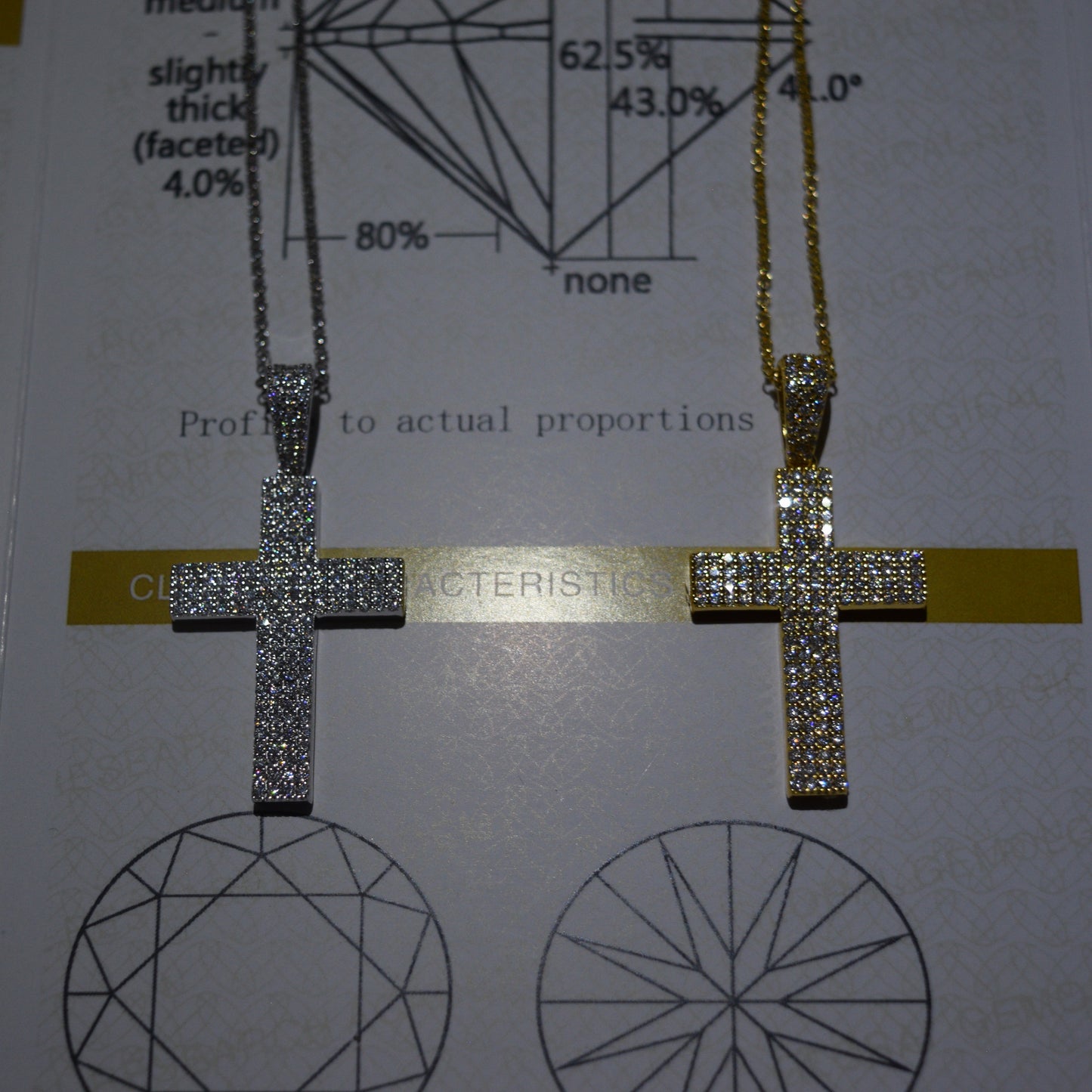 Solid Cross Pendant Moissanite