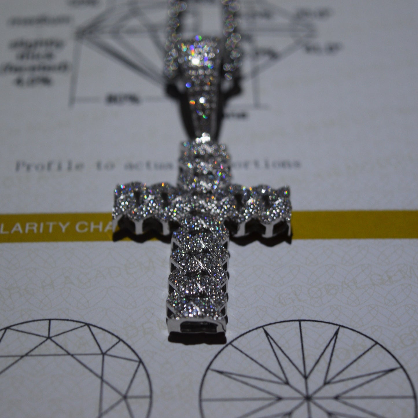 Cuban Cross Pendant Moissanite