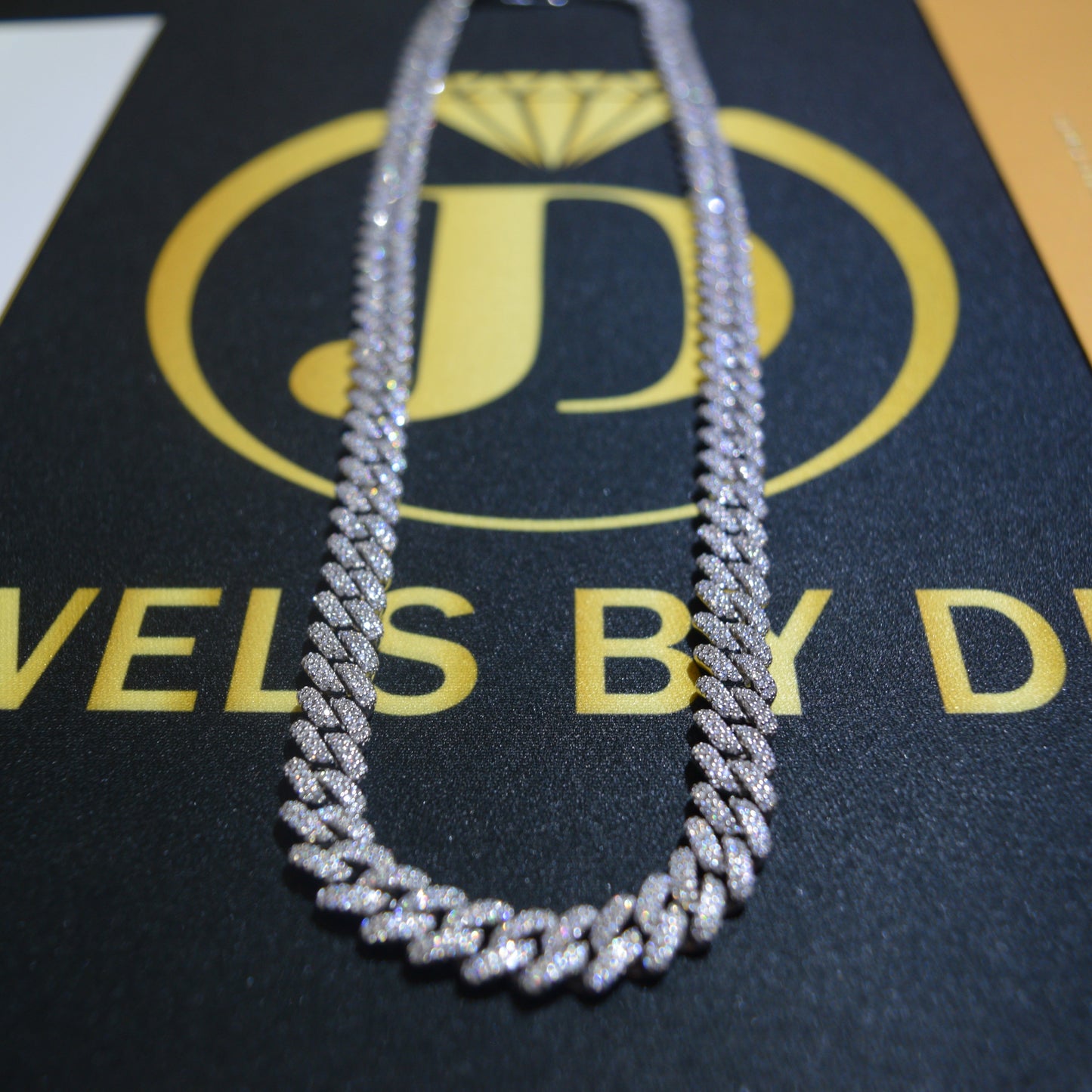 2-Row 9mm Cuban Link Necklace Moissanite