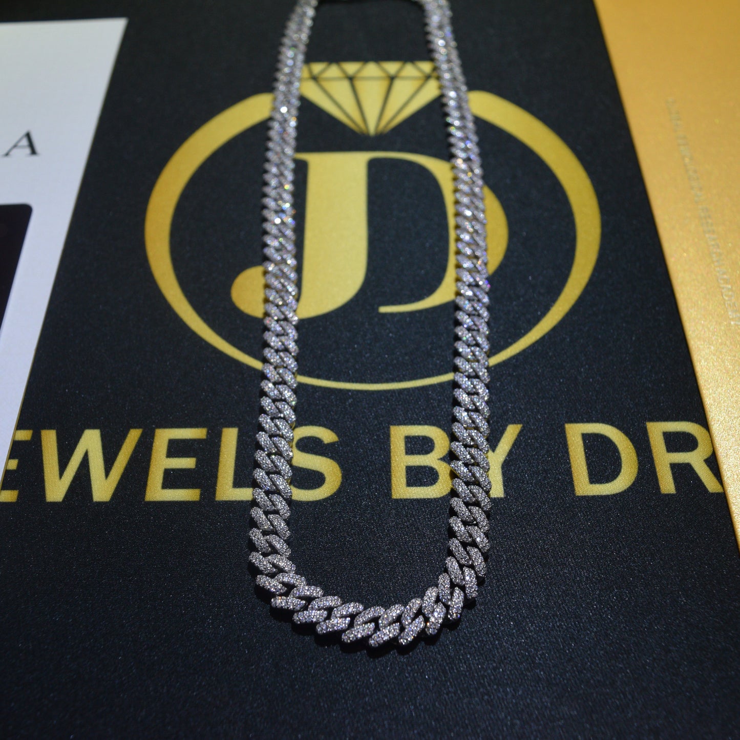 2-Row 9mm Cuban Link Necklace Moissanite