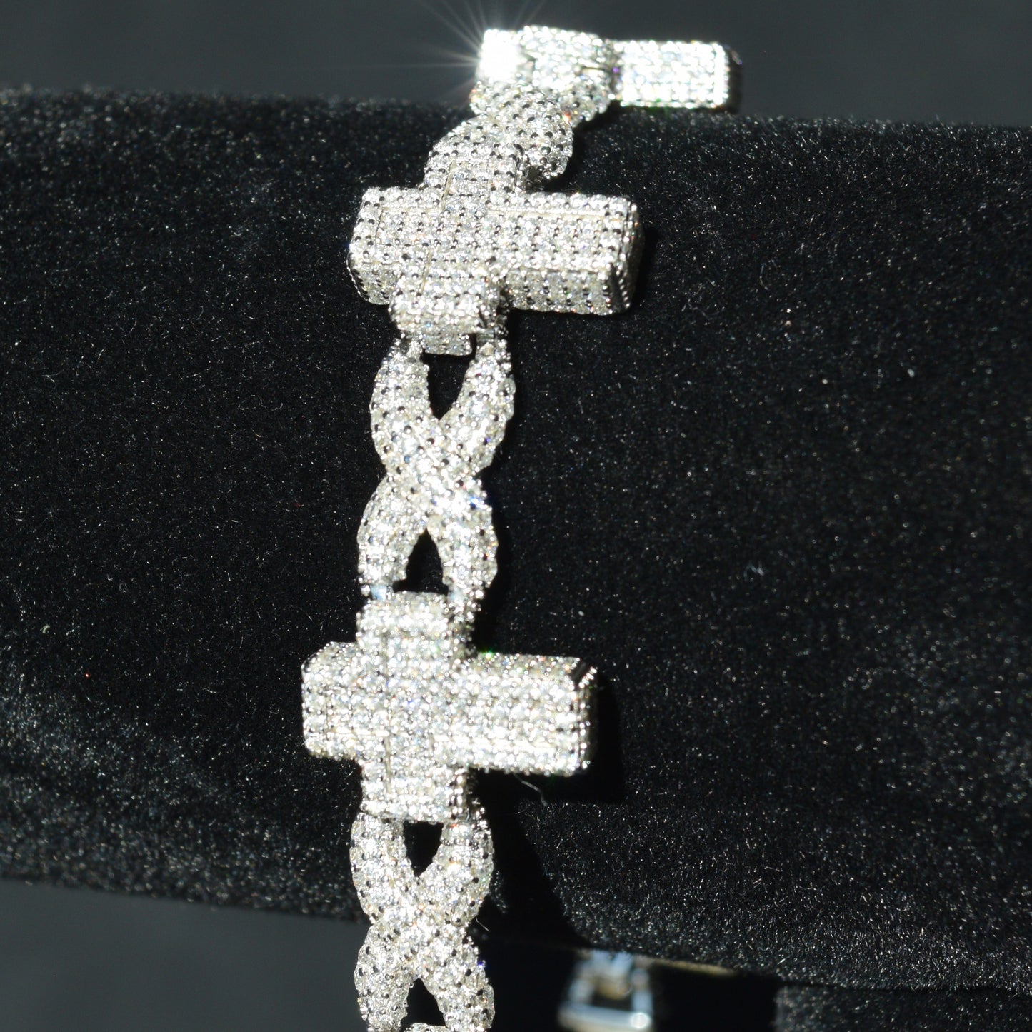 Moissanite Cross Infinity Bracelet