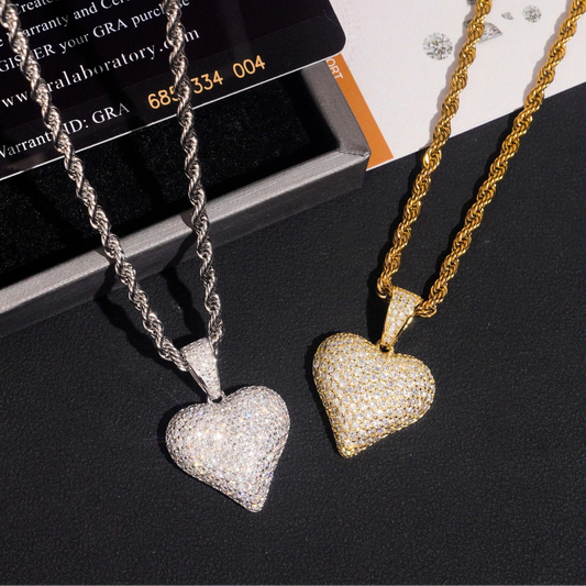Heart Pendant 3D Moissanite