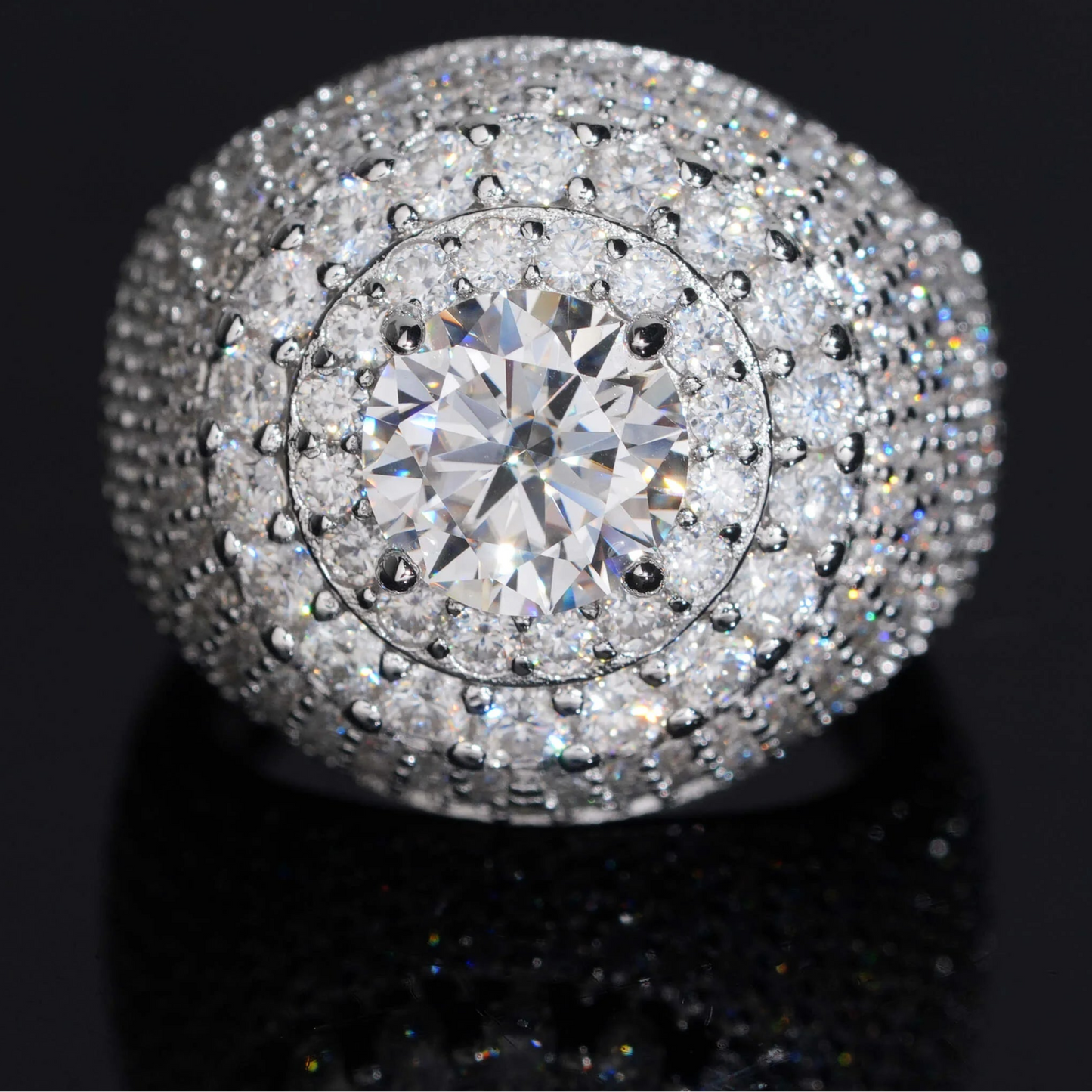 Aurora Dome Micro-Paved Ring Moissanite