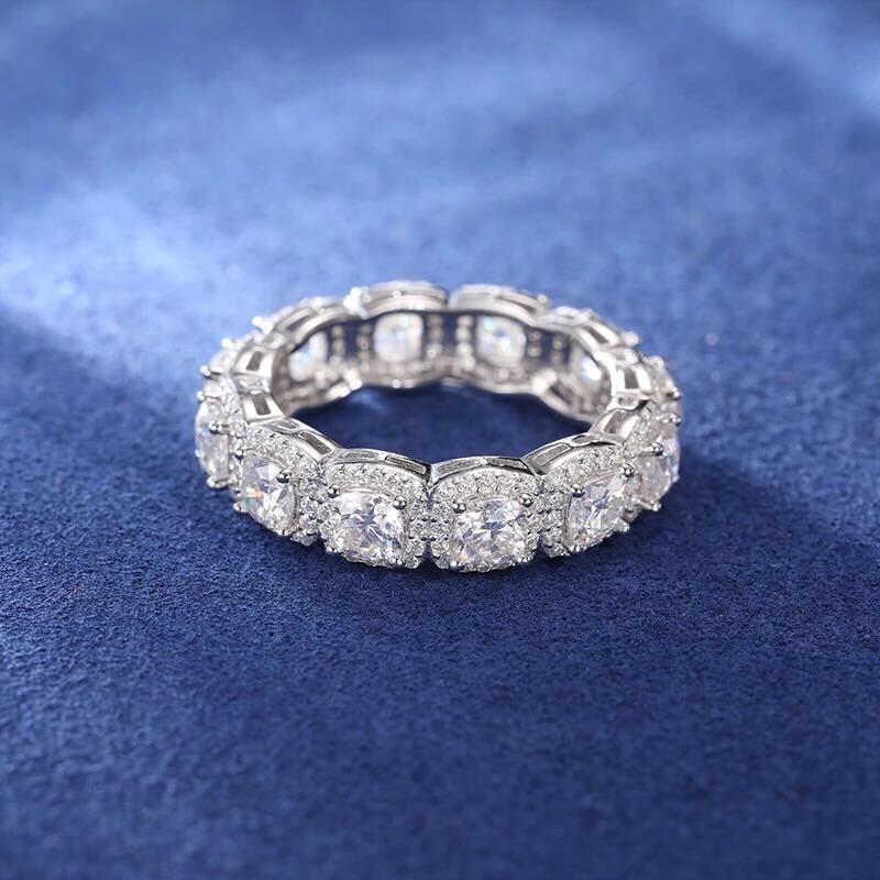 Engagement Ring Men Tennis Style Moissanite