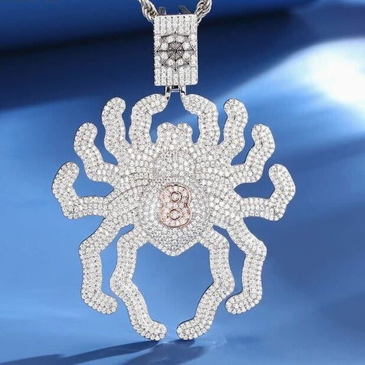 Spider 8 Ball Pendant Moissanite