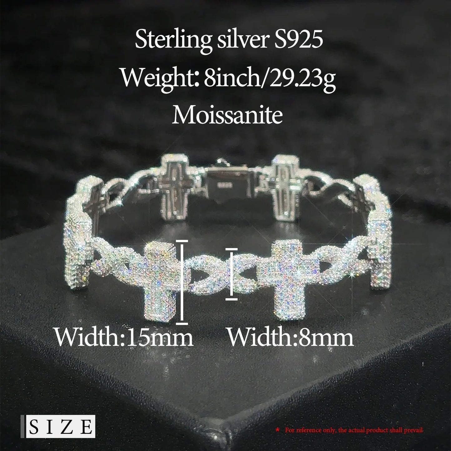 Moissanite Cross Infinity Bracelet