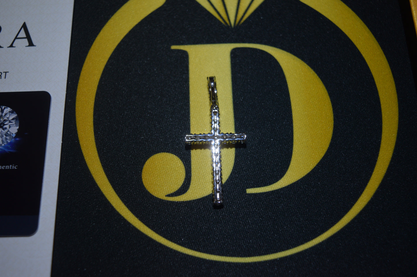 Standard Cross Pendant Silver Moissanite